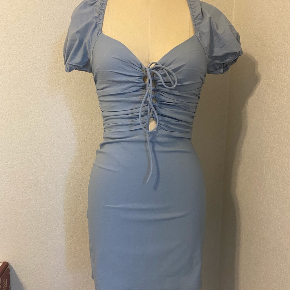 Blue fittted dress